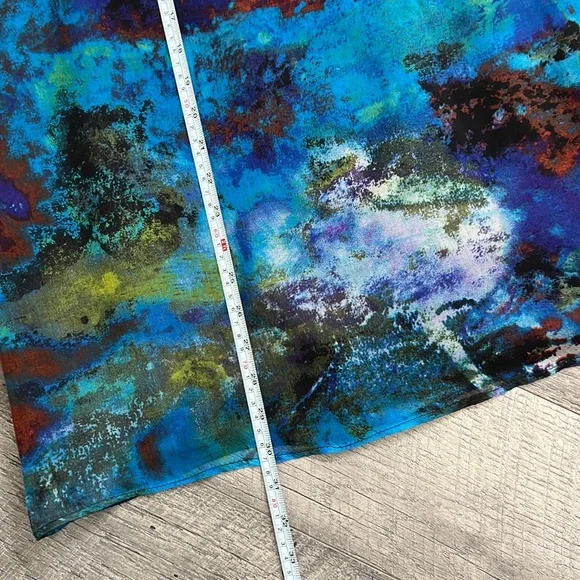 Cache 100% silk cocktail sheath mini dress Sz 4 blue, black, green - Picture 11 of 11